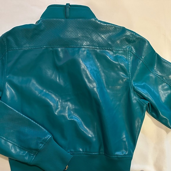 Raw Blue Premium Denim Casual Sport Jacket Women Large Aqua Green - Picture 7 of 8